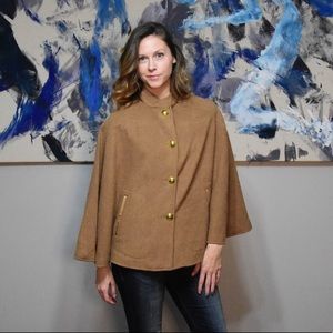 Amazing Vintage Wool Cape with Gold Details